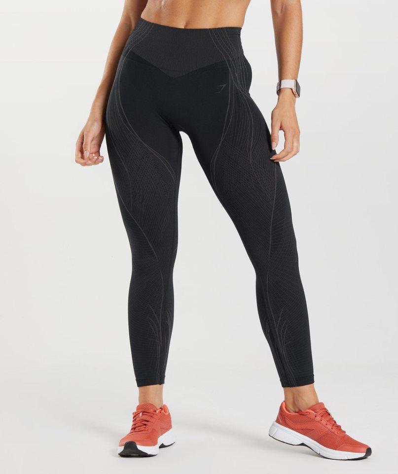 Women\'s Gymshark Apex Seamless Leggings Black | NZ 0USRQW